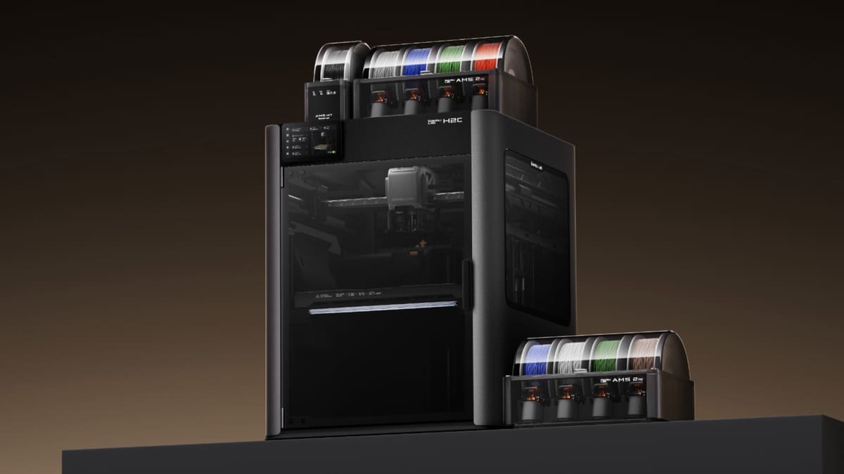 Featured image of The Bambu Lab H2C is Here, Bringing Versatile No-Waste Multicolor/Multi-material 3D Printing