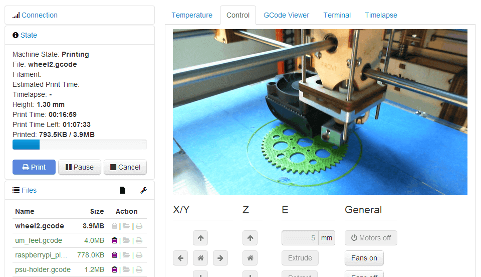 Imagen de Mejor programa para impresora 3D: OctoPrint