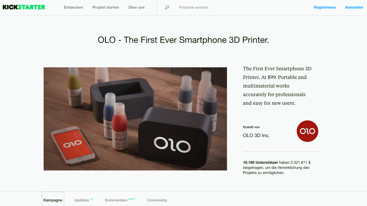 Bild von 3D-Drucker kaufen: Kickstarter