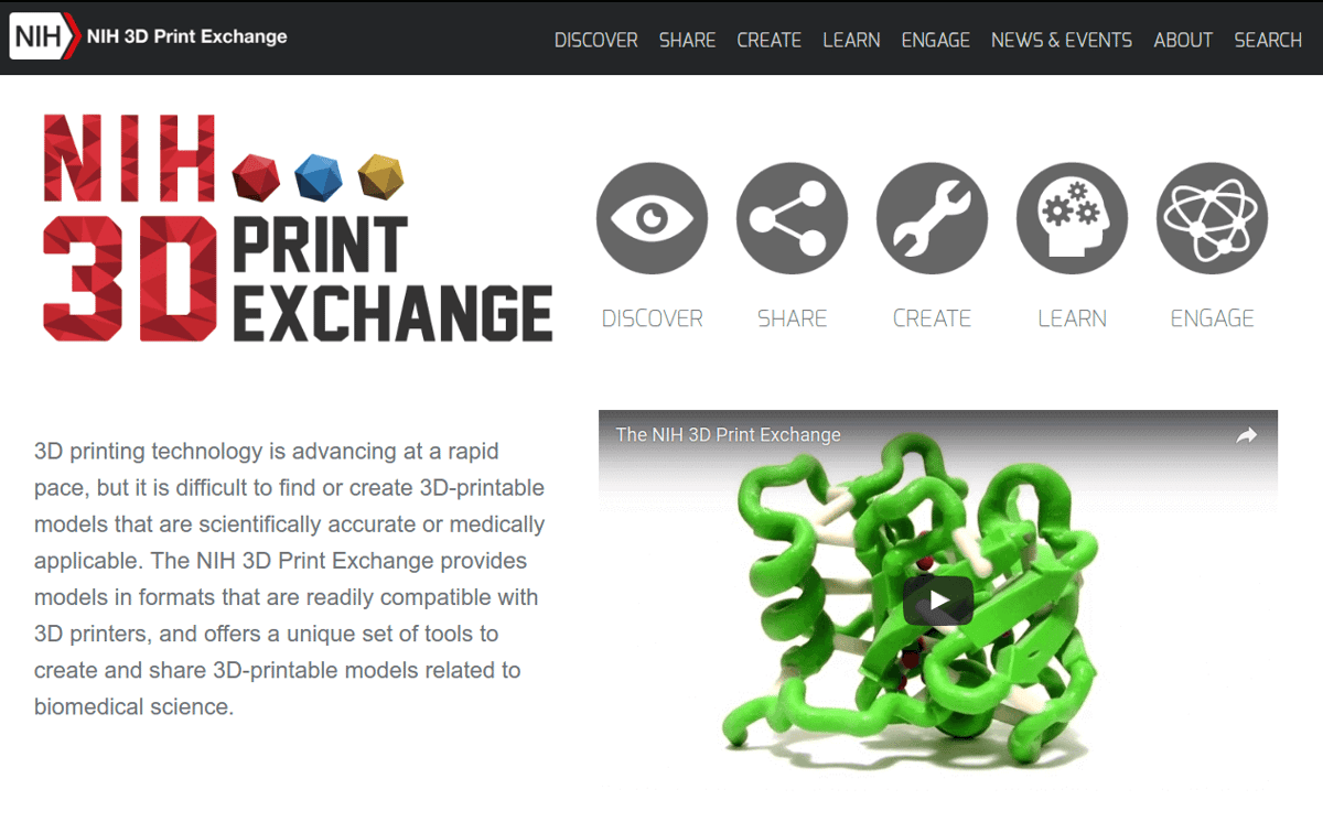 Image of Free STL Files for 3D Printing: NIH 3D