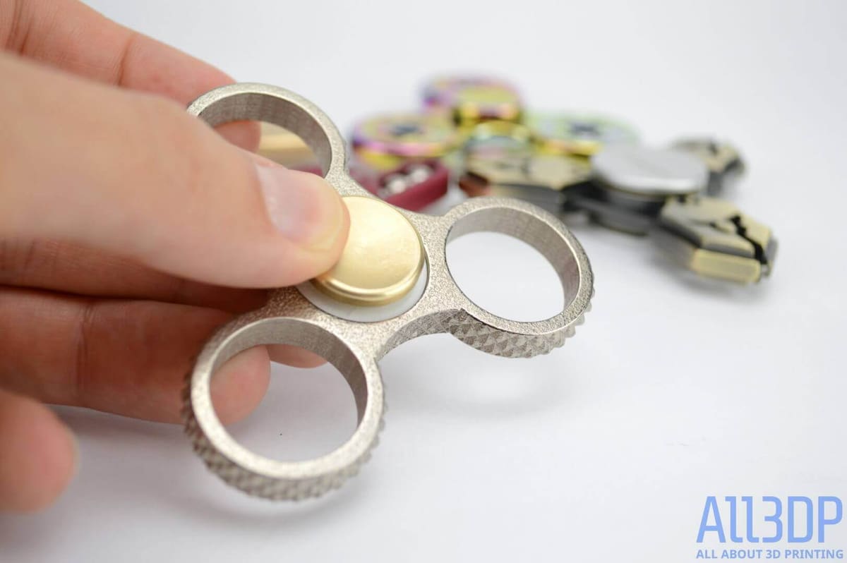 Image of Best Metal Fidget Spinner: Knurled Tri-Spinner EDC Fidget Widget