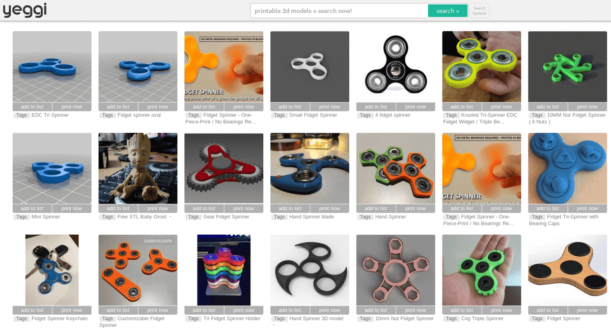 Image of Free STL Files for 3D Printing: Yeggi