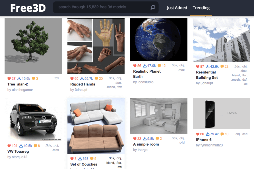 Photo de Modèle 3D gratuit / Objet 3D gratuit: Free3D