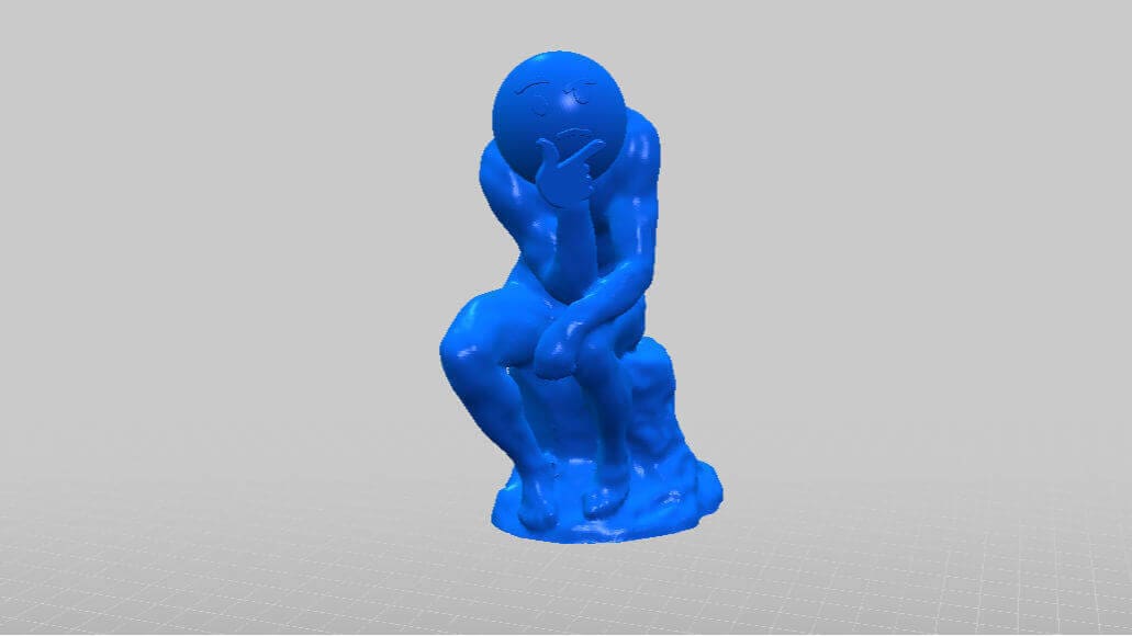 Image of Quirky Emoji 3D Printable Toys and Figures: Rodin's the Thinker (Emoji)