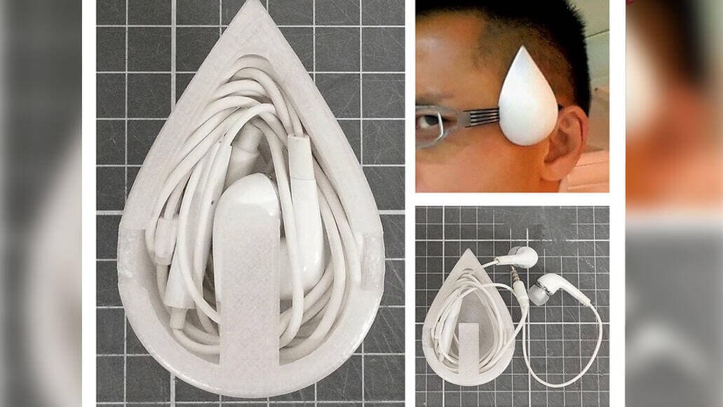Image of Quirky Emoji 3D Printable Toys and Figures: Emoji Sweat Drop / Earphone Case