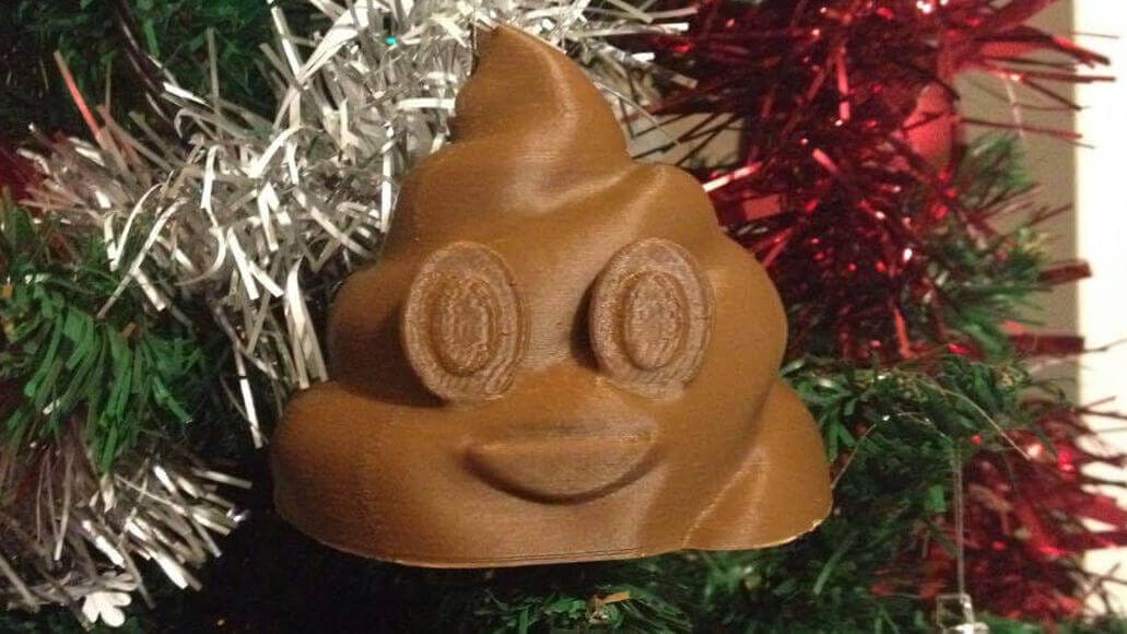 Image of Quirky Emoji 3D Printable Toys and Figures: Christmas Emoji Poop