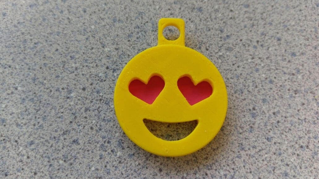 Image of Quirky Emoji 3D Printable Toys and Figures: Heart Eyes Emoji Keychain Addon