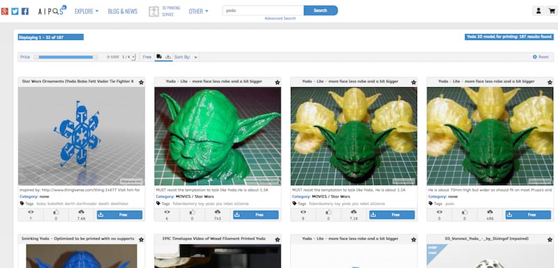 Image of Yeggi & Co. – Which Is The Best 3D Print Search Engine?: Aipos3D