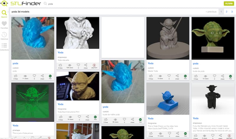 Image of Yeggi & Co. – Which Is The Best 3D Print Search Engine?: STLFinder