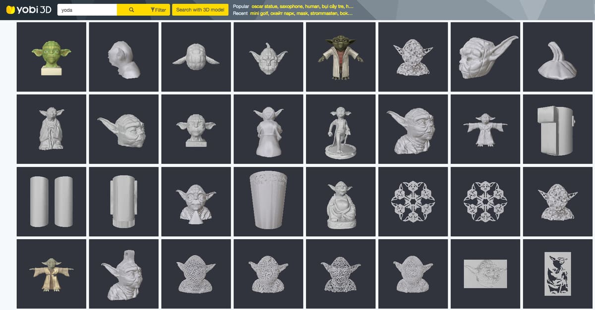 Image of Yeggi & Co. – Which Is The Best 3D Print Search Engine?: Yobi3D