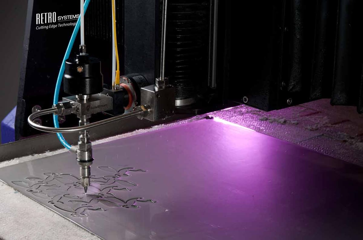A waterjet cutting machine