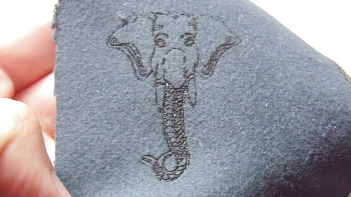 Laser diode engraving on faux leather