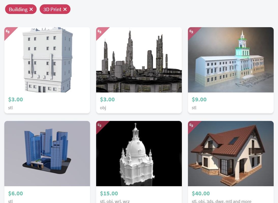 Apply a filter for 3D printable models.