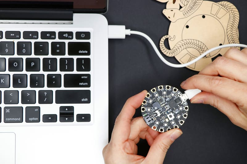 With MakeCode, uploading and editing code is easy.