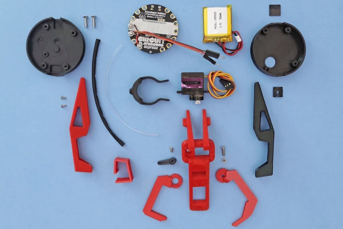 All parts are 3D printed or easily ordered online.