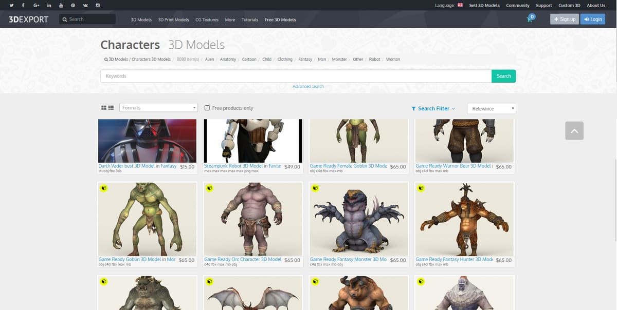 Fantasy character models galore!