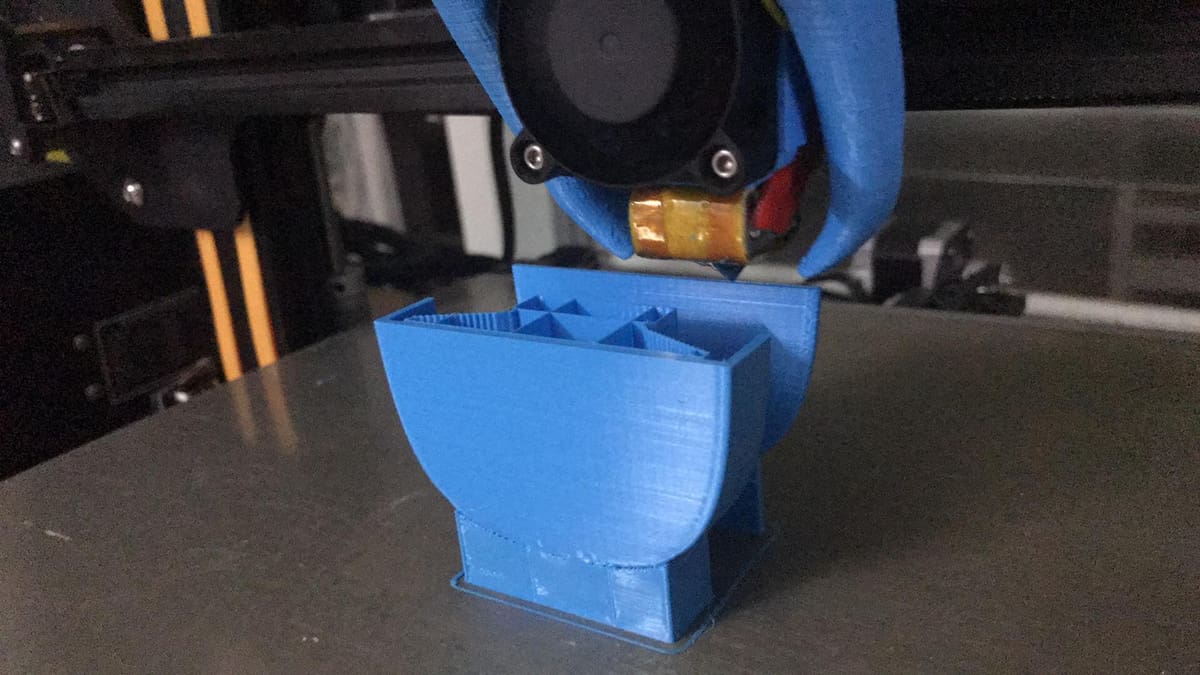 Our mouse case prototype being printed on a Creality CR-10.