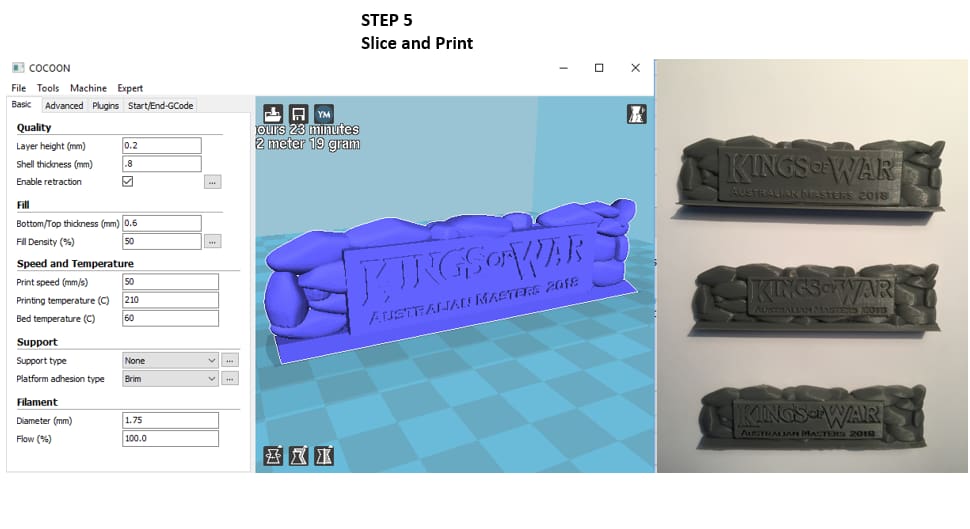3D Printed Logos on Model.