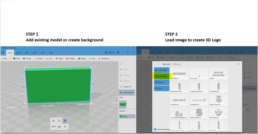 3D Builder - Load Image.
