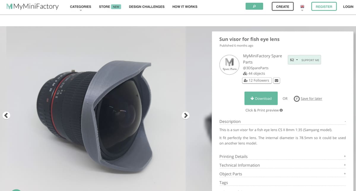A 3D printed sun visor.