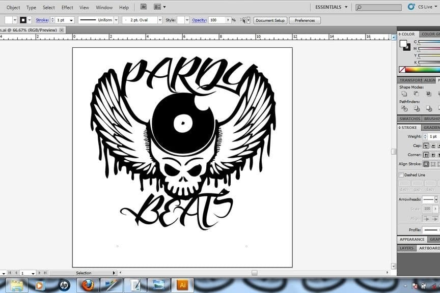 Designing a sign.