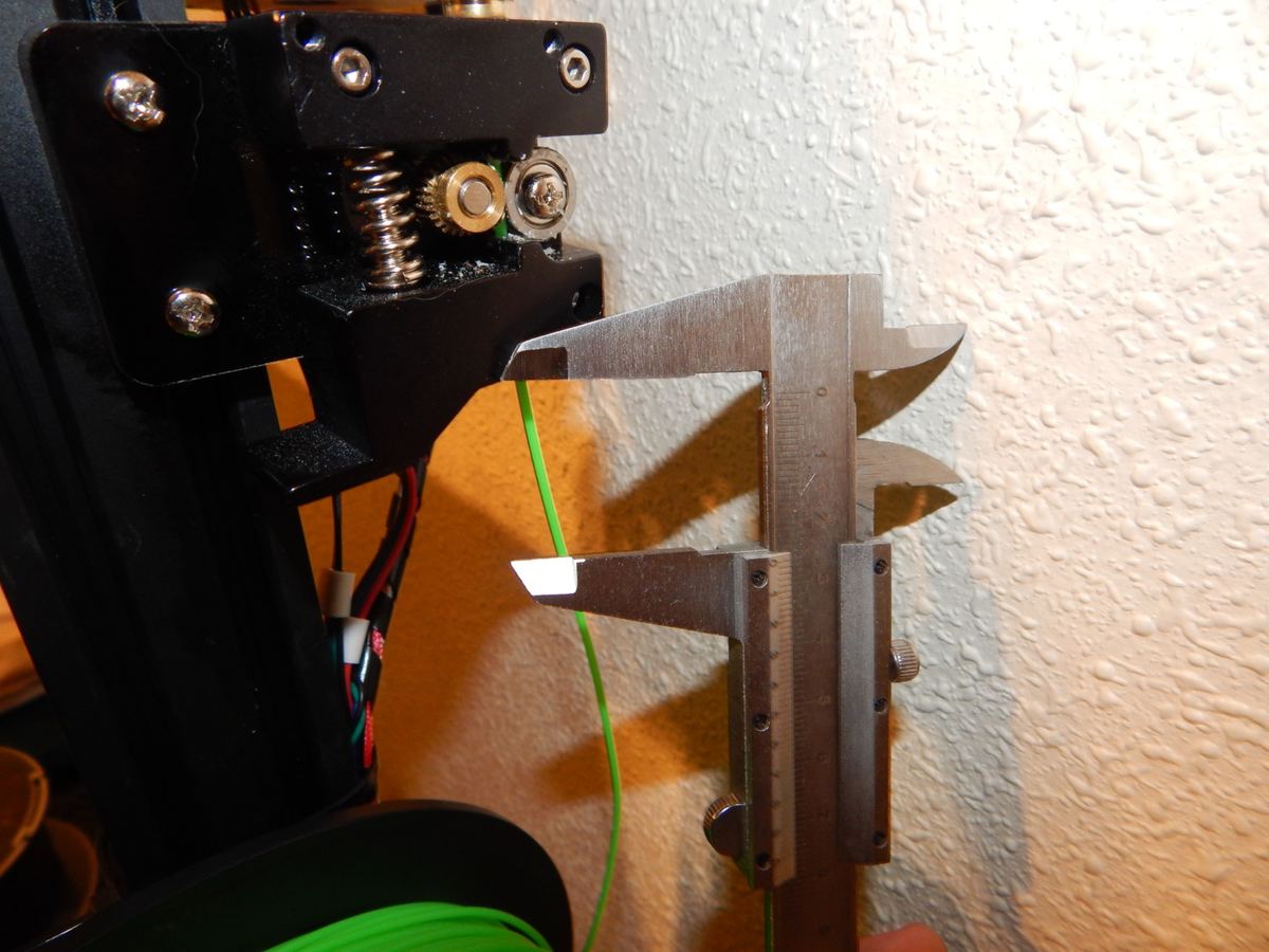 Measuring from the extruder.