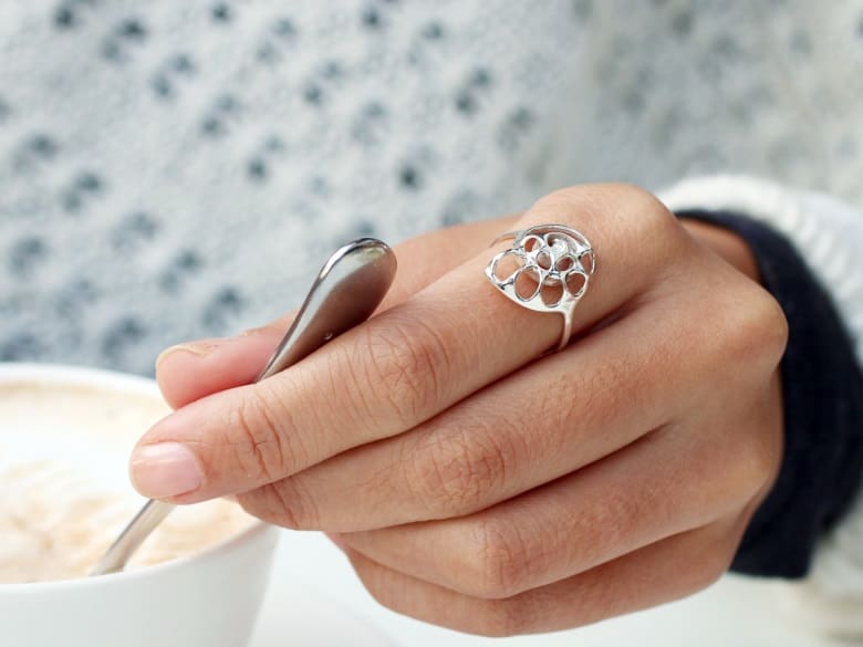 Silver Nautilus Ring by Vulcan Jewelry.
