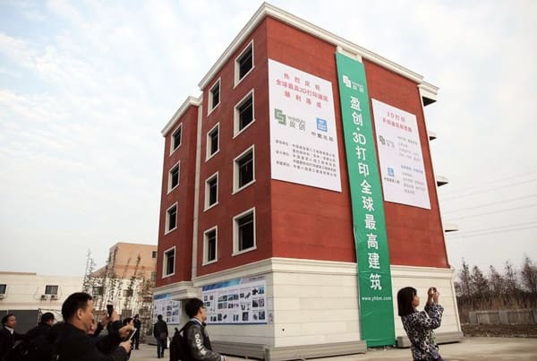 The tallest 3D printed building, made by Chinese company WinSun.