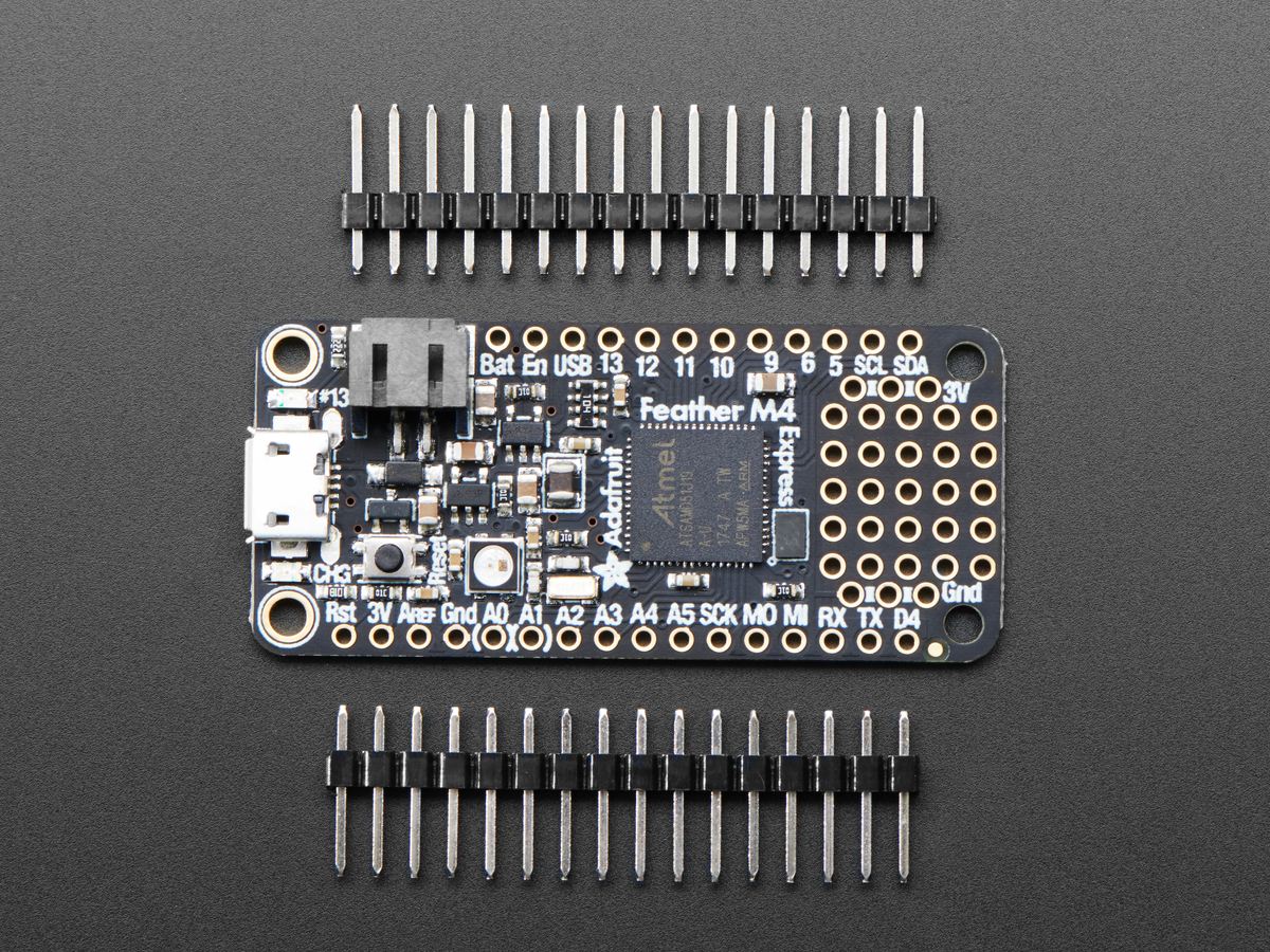 The Adafruit Feather M4 Express.
