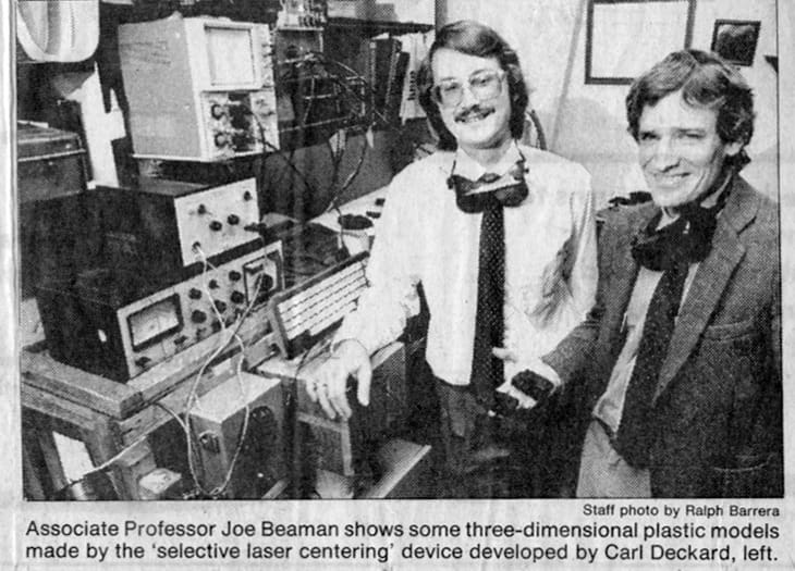 Carl Deckard alongside his selective laser 