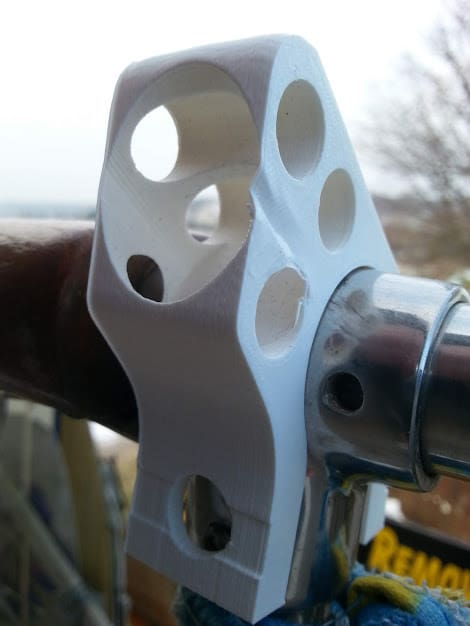 A Swiss cheese prototype for the boat railing.