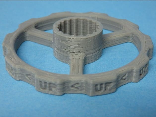 The text on the outside indicates which direction to turn.