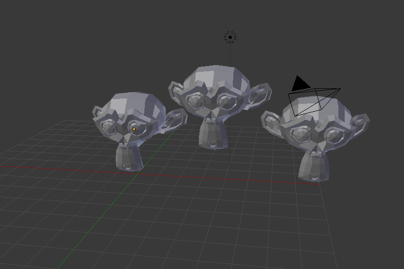 These Suzanne models were arranged using the repeat command.