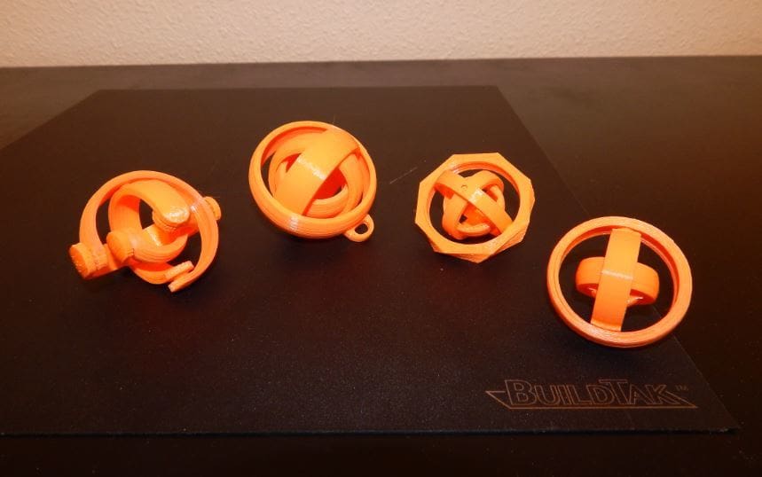 A set of gyros, batch printed on the FlexPlate.