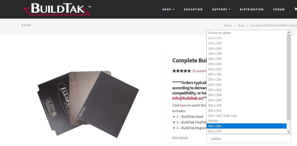 FlexPlate size options.