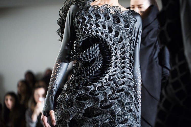 The futuristic Pangolin 3D printed dress.