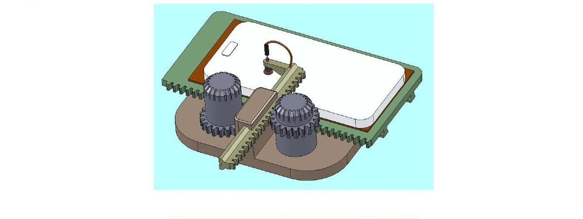Iso view of the completed assembly.