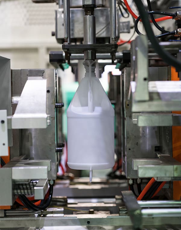 A blow molded part in machine.
