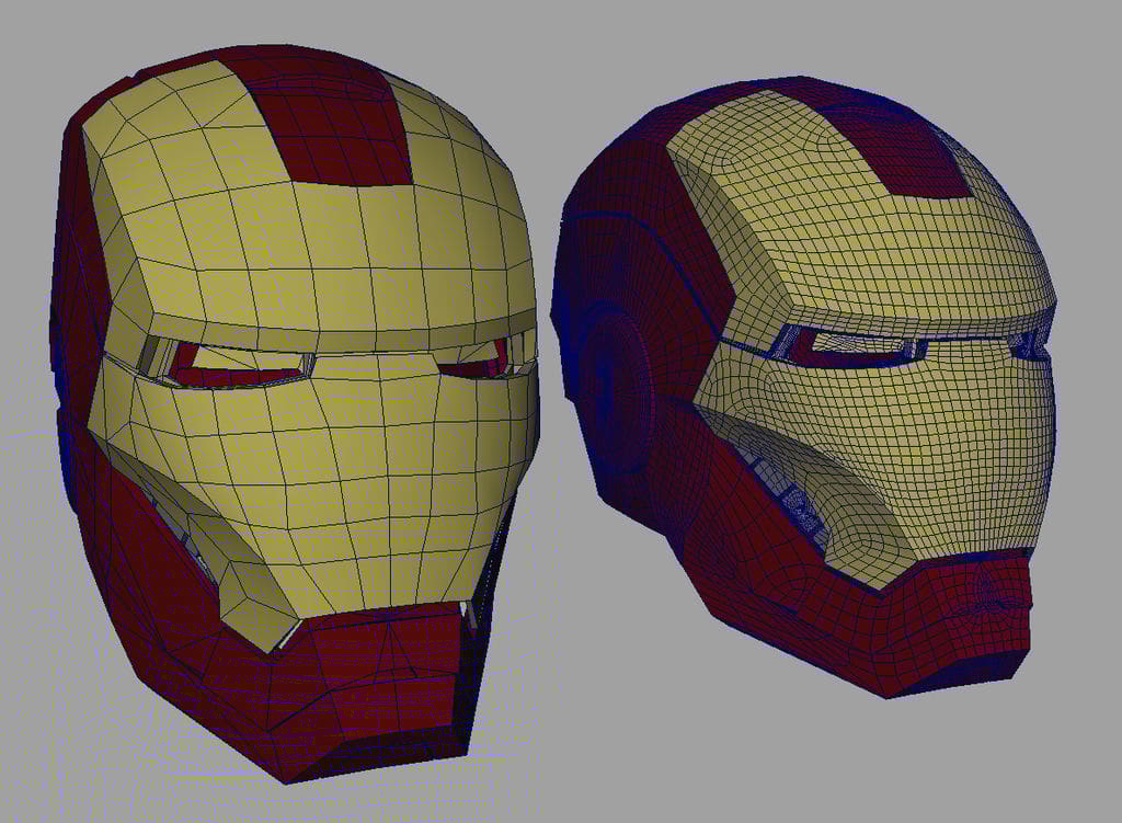 3D printed Iron Man mask and helmet.