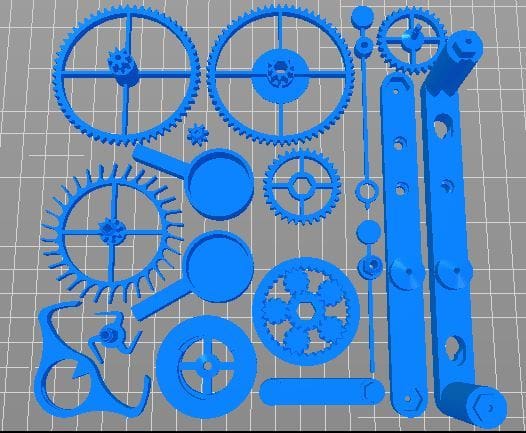 The plated clock parts.
