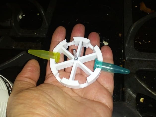 The Dremelfuge is capable of spinning up to six tubes at once.