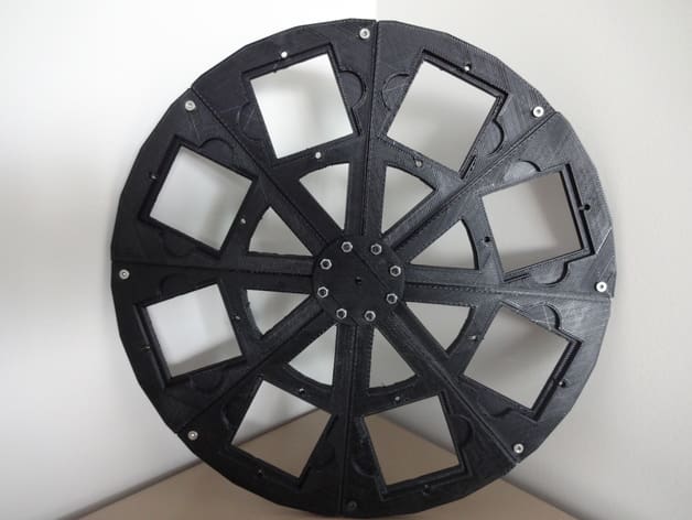 This filter wheel holds up to eight filters at once.