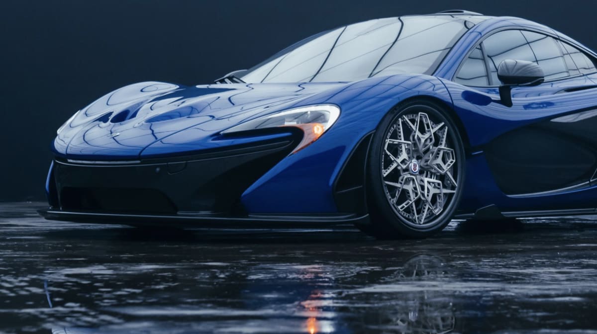 HRE3D+ 3D printed wheel fitted to a McLaren P1 hypercar