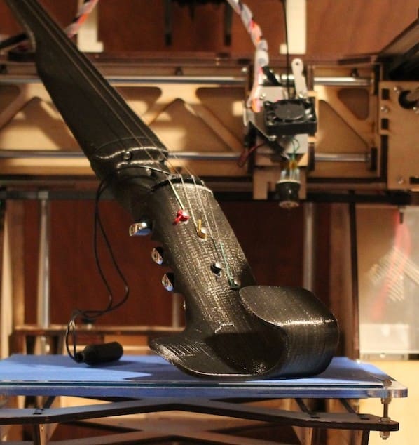 The full-size F-F-Fiddle is supposedly the first ever 3D printed electric violin.