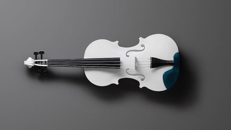 This acoustic violin was created to celebrate the launching of Formlabs' newly formulated white resin.