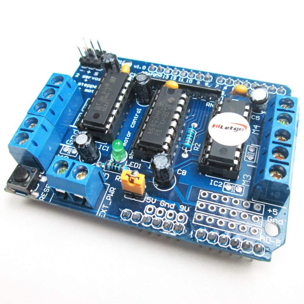 Image of Best Arduino Stepper Motors: HiLetgo L293D Motor Driver Shield Compatible to Duemilanove Mega UNO R3 AVR ATMEL