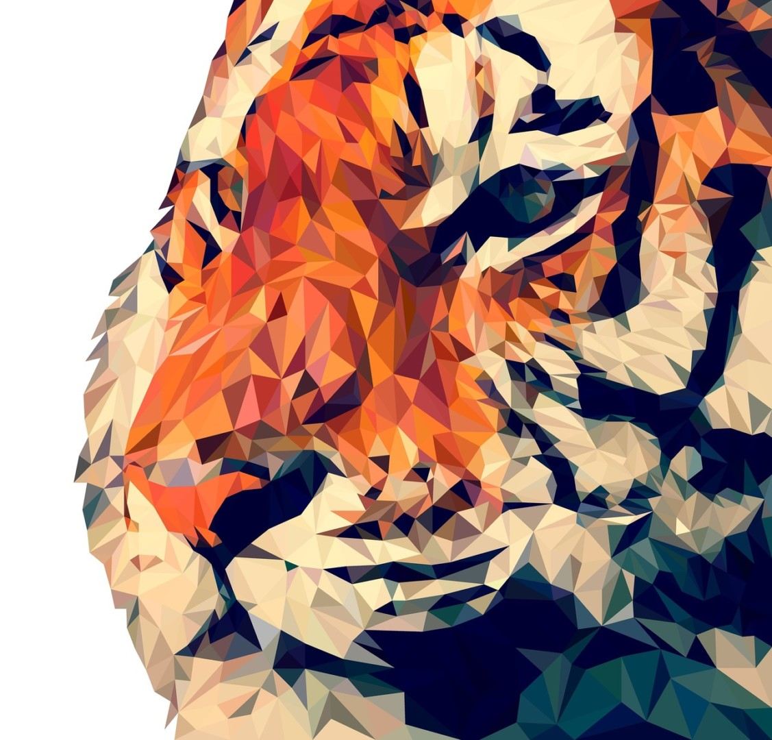 A low poly tiger.
