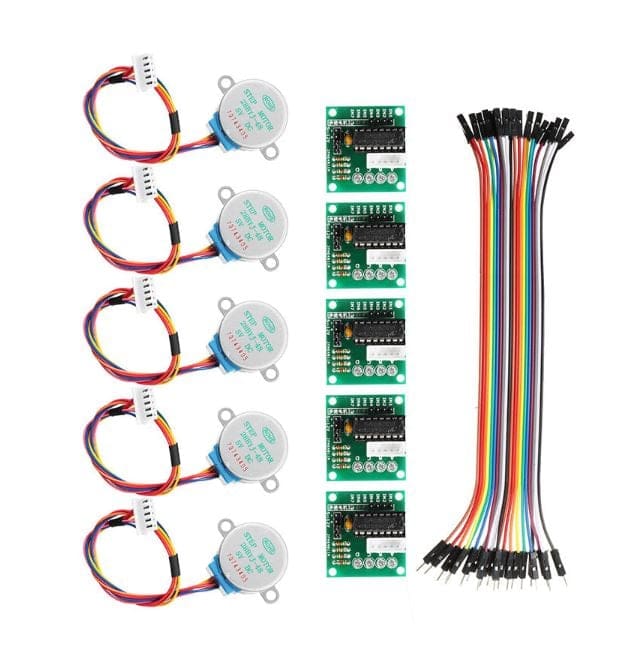 Image of Best Arduino Stepper Motors: Geekcreit 5Pcs 5V Stepper Motor with ULN2003 Driver Board Dupont Cable for Arduino