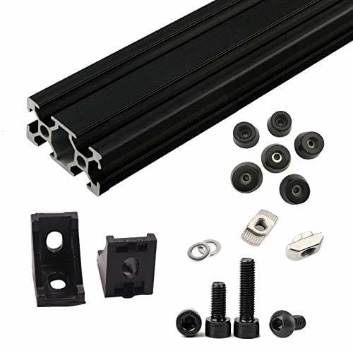 Aluminium extrusion 3D printer frame components.