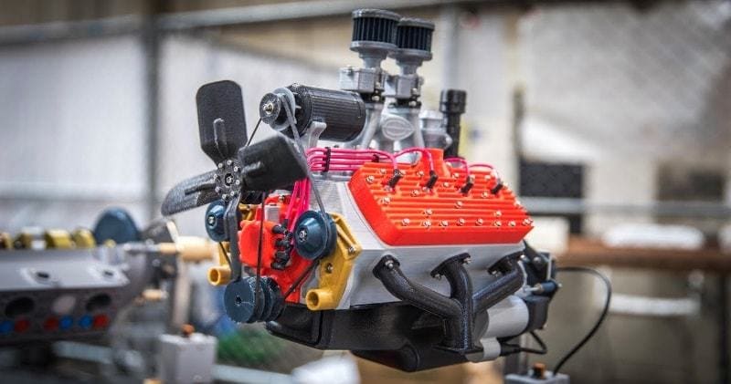 A functional, almost-entirely 3D printed engine model. Possible, but only with the right talent...